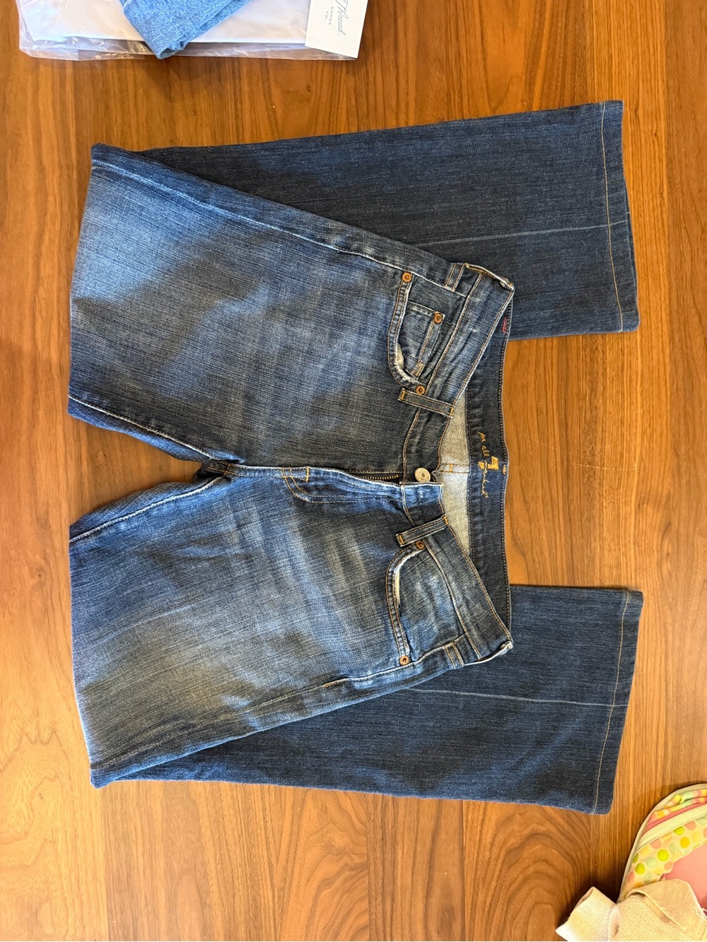 7 For All Mankind Women's Flare Jeans in Mid Blue